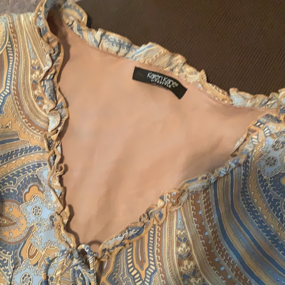 KAREN KANE LONG RUFFLE SLEEVELESS DRESS - Picture 5 of 7